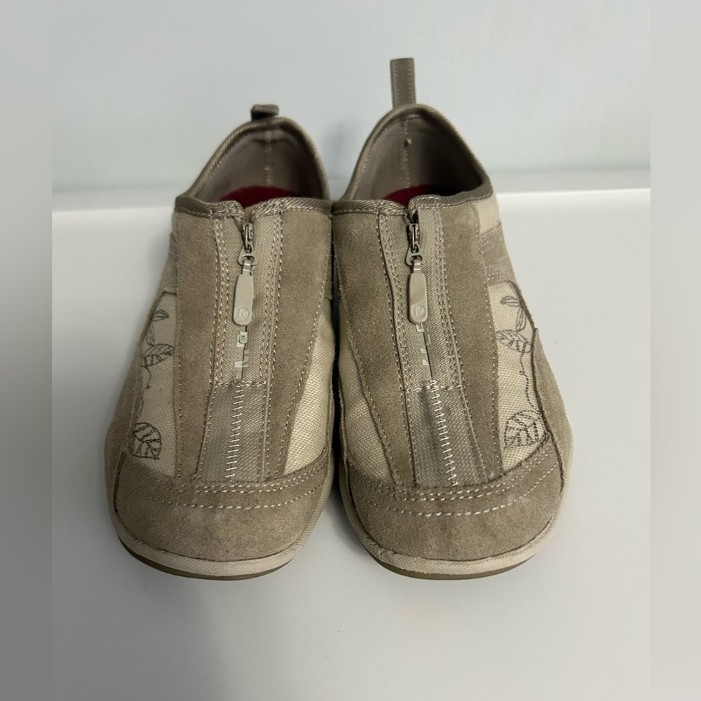 Merrell Women's Taupe and Cream Slip-On Casual Sneakers